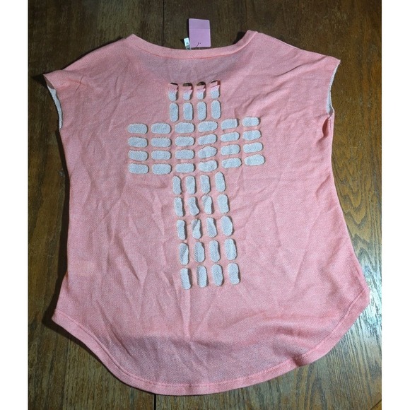 Joelle Hawkens Tops - Y2K Joel Cut Out‎  Top Women's Large 2000's Casual Pink Cross Grunge